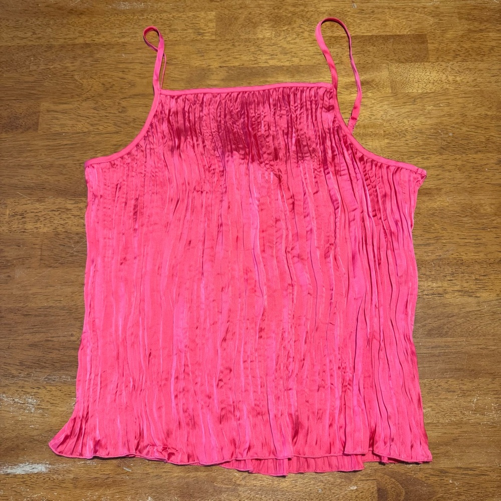 A New Day XXL tank light red polyester, crinkle texture